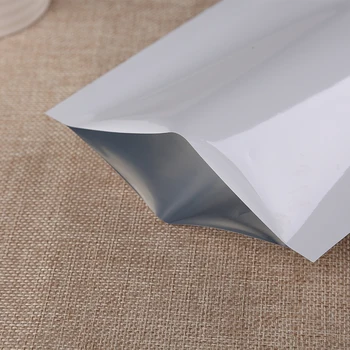 12 *18 см, 100 бр. Бяло Покритие топлинно запечатване Алуминиево Фолио Пластмасова Чанта За Съхранение, Горна Отворена Алюминизированная Майларовая Вакуумна торба За Хранителни Продукти