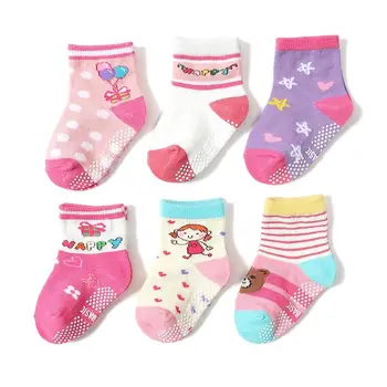 12 чифта/лот, от 1 до 5 години, нескользящие чорапи за малки момичета, за деца, за целия сезон