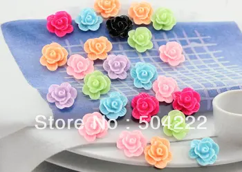 200 броя 3d цветни плоски многоцветни Кабошоны от смола с рози, 14 мм, направи си САМ, албум за изрезки, лък за коса, цветни центрове, мобилен телефон