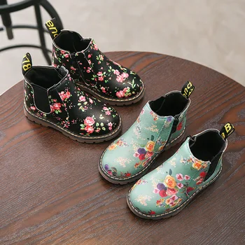 2020 Нови Зимни детски обувки Martin с див принтом; Нескользящие детски обувки на равна подметка; Удобни кадифе, детски обувки за момичета
