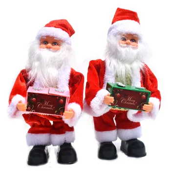 2022 Нови Творчески Коледни Електрически Играчки за Деца, Пълнени Дядо Коледа с Подарък Предавателна кутия, Анимирани Коледно Украшение на Дядо Коледа