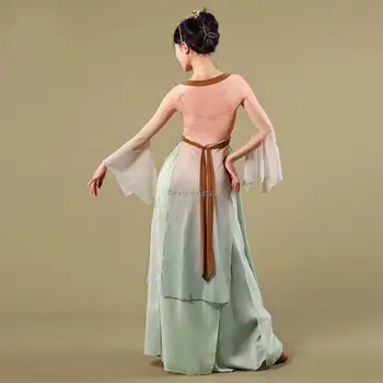 2023 класическо газово рокля за танци, женски костюм, гладко цвят, струящееся рокля фея рокля за изказвания, рокля за танци в китайски стил