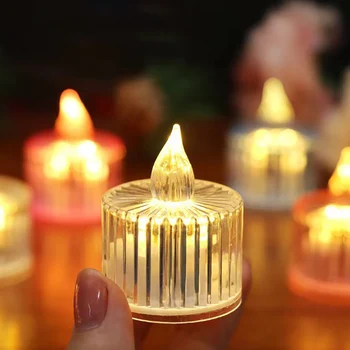 24 бр. Led Чай Лампа S Свещи На Батерии Творчески Беспламенный Led Лампа за Свещи Много Стилове за Годишнина от Сватбата Начало Декор