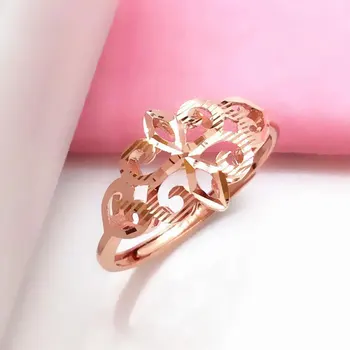 585 лилава злато 14К розово злато блестящи цветни пръстени за жени с жива уста за нов кух дизайн, луксозни вечерни сватбени дамски бижута