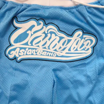 BG Баскетболни шорти Carolina blue Бродерия бродерия, Джоб с цип спорт на открито голям е размерът на различни стилове плажни къси панталони в тъмно синьо