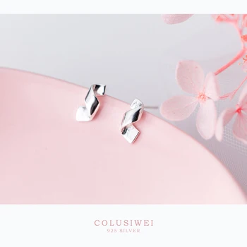 Colusiwei Дизайнерски Обеци за Жени от Сребро 925 Проба, Прости Вълнообразни Сребърни Обеци 2020, Корейски, Модни Бижута, Антиалергичен