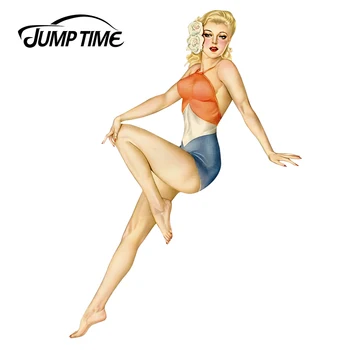 JumpTime 13 см x 9,1 см Автомобили Стикер Hot Хубаво Дама Момиче Дънкови шорти Vinyl Обвивка Секси Момиче Автомобили Стикер Състезателни Водоустойчив