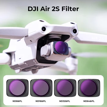K & F Концепция Drone Филтър за DJI AIR 2 S Филтри Комплект ND/PL8 ND/PL16 ND/PL32 ND/PL64 4 бр. Обектива на камерата Филтър Стъкло с Пропеллерами