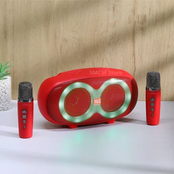 T & G542DK Высокомощный Безжичен Портативен Микрофон Bluetooth Високоговорител Звукът Семейно Парти Караоке Субуфер Boombox Открит Аудио FM