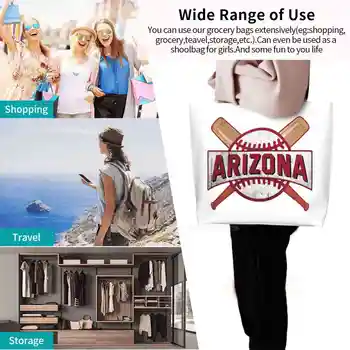 Бейзбол Екип Обича Спорта Забавни Подаръци Чанта През Рамо Ежедневна Чанта За Спортни Училище Пътуване Arizona Diamondback Fans Az