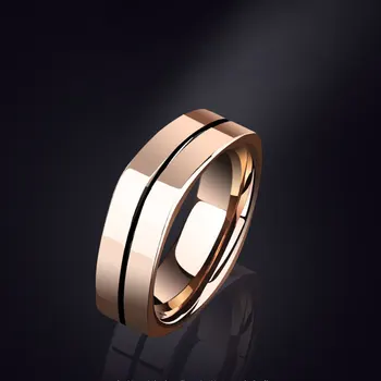 виолетовият злато проба 585, с високо качество лъскави мъжки пръстени, квадратни пръстени за влюбени, класически стил, е просто покритие, 14 K, роуз злато, бижу