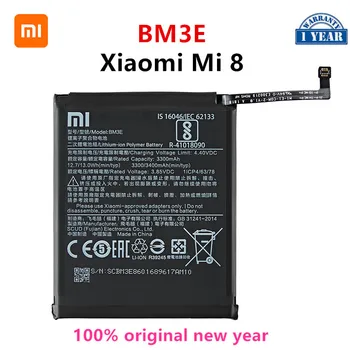Въведете mi Оригинален BM3E 3400 mah Батерия За Xiaomi Mi 8 Mi8 M8 BM3E Висококачествени Сменяеми Батерии За Телефон