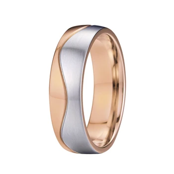 Годежни пръстени, пръстени от неръждаема стомана начина два цвята Годежни пръстени, Подарък за човек, мъжки пръстен