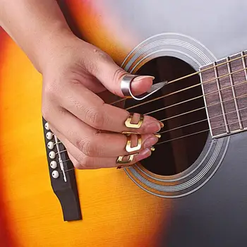 ГОРЕЩО-3 Пальчиковые Отмычки + 1 Комплект ключове скелет за палеца Метал Китара Пальчиковые Отмычки за китара и Аксесоари за китара