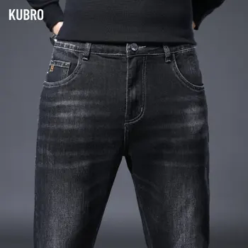 Дънки-участък KUBRO, Мъжки Пролетни Класически Модерен Тънък Директни Ежедневни Панталони, Удобни Меки Универсални Панталони Dzinsy Męskie Y2k