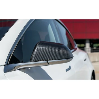 За Tesla, Модел 3 2017-2022 Днешно Въглеродни Влакна Вратата на Колата Крило Външно Огледало за Обратно виждане Покриване на Покрива резервни части, аксесоари