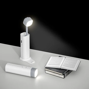 Креативна Настолна Лампа богат на функции Подвижни и Акумулаторна С Мобилен Блок Захранване лека нощ Преносима Настолна Лампа Led Светлини
