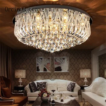 Лампа за дневна, кристален лампа, куполна лампа в тавана лампа, led, модерен, лесен, европейски стил, лампа за спални