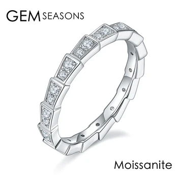 Муассанитовое Пръстен за Жени Коктейлни Бижута S925 сребърно покритие от Платина Ръчна Змия Дизайн Мине Diamond Тест през Цялата Отлично
