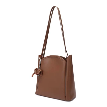 Нова универсална женска чанта-кофа с едно рамо, кожена тенденция ретро-мода дамска чанта с голям капацитет
