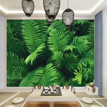 Потребителски Тропически Растения Костенурка Листа Фото Тапет Ресторант Кафе Хол, Спалня Декор Рисувани Стенни Тапети 3D