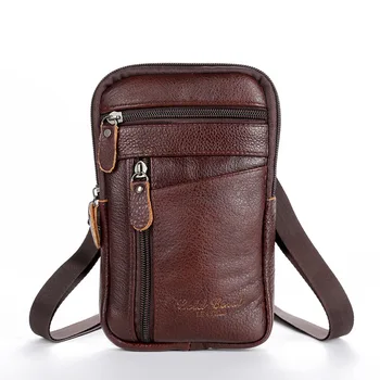 Поясная чанта от естествена Кожа, Мъжки чанти за Мобилен телефон, Колан, Рамо Малки чанти, Бизнес Чанти През Рамо