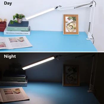 Светодиодна настолна лампа със Скоба, Настолна лампа с превръщането на лост с мощност 10 W, 3 режима на осветление, Регулируем Настолна лампа За учене, рисуване, Офис