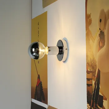 Скандинавски led монтиран на стената лампа E27 5 W, с монтиран на стената лампа, стенни модерно вътрешно осветление начало декор за хола спалня нощни кухненска лампа