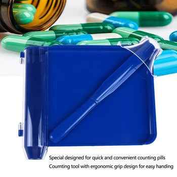 Тава За Преброяване на Таблетки С Шпатула Аптека Дясната Ръка Брояч Тава Лекарства, 1 бр. Пластмасови Пластмасови Медицина За Преброяване на Таблетки