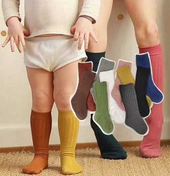 Чорапи за деца, детски Сладки Обикновена чорапи на Райета, Запазване на топлината, Дълги Чорапи Медии Invierno, Меки Дишащи Чорапи, абсорбиращи потта, детски