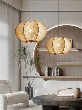 Японски ротанговый фенер висящи лампи настаняване в семейство спалня, нощно шкафче хол реколта дървена лампа висящи лампи декор осветление